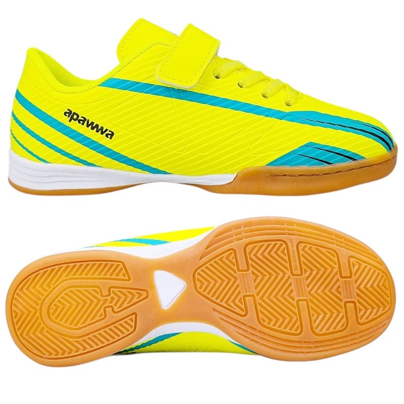 Halówki Buty Halowe Do Gry W Piłkę Nożną Wygodne Lekkie Na Rzepy Modne Piłkarskie Dziecięce Morval Zielone 30