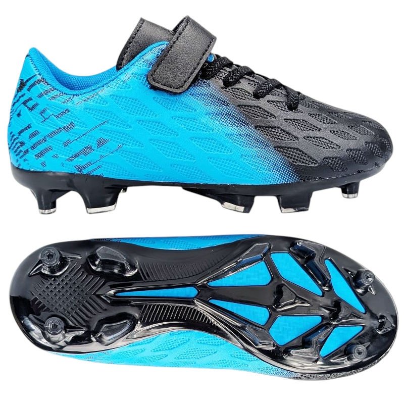 Korki Buty Do Gry W Piłkę Nożną Modne Lekkie Wygodne Na Rzepy Piłkarskie Dziecięce Kirton Niebieskie 30
