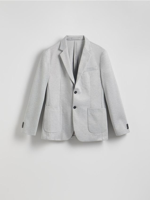 Reserved - Marynarka slim fit z domieszką wiskozy - jasnoszary