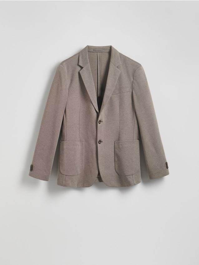 Reserved - Marynarka slim fit z domieszką wiskozy - brązowy