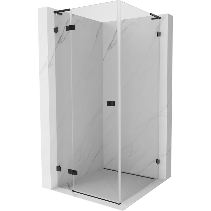 Mexen Lunar L kabina prysznicowa uchylna lewa 80 x 80 cm, transparent, czarna - 834L-080-080-70-00-L