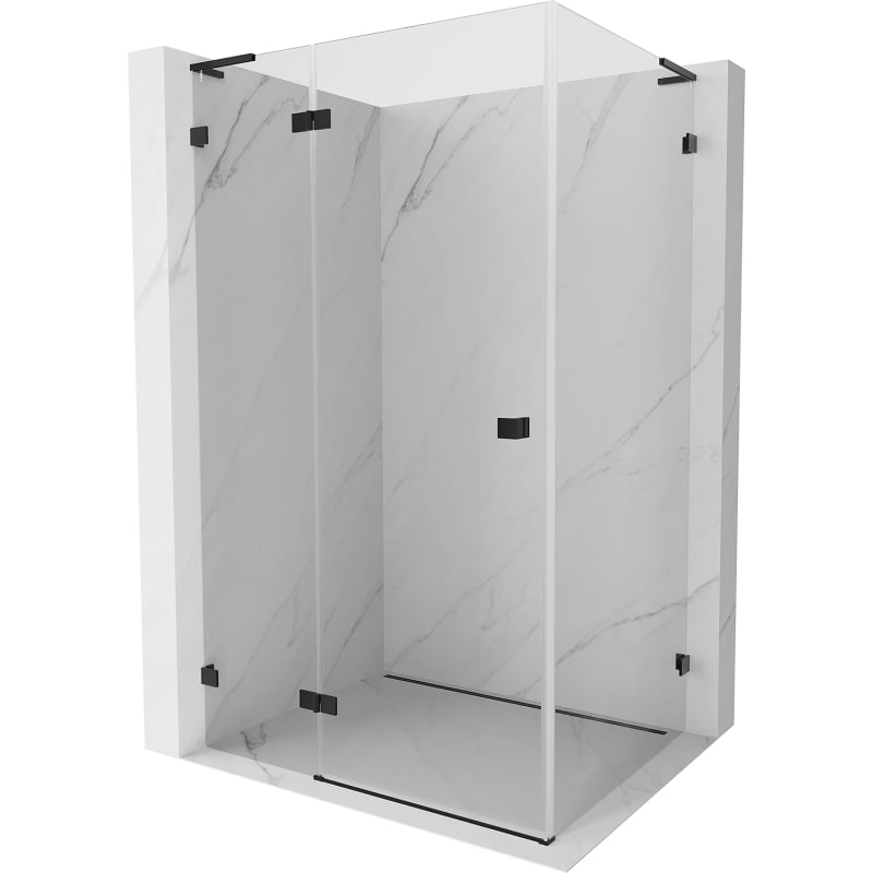 Mexen Lunar L kabina prysznicowa uchylna lewa 100 x 90 cm, transparent, czarna - 834L-100-090-70-00-L
