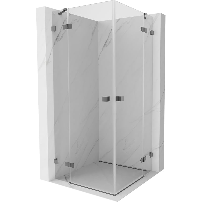 Mexen Lunar Duo kabina prysznicowa uchylna 90 x 90 cm, transparent, gun metal - 834-090L-090P-95-00