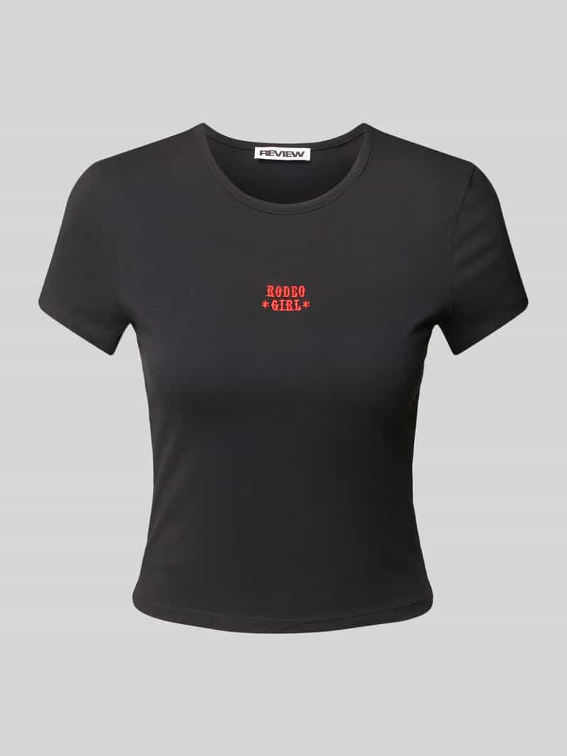 T-shirt z wyhaftowanym logo