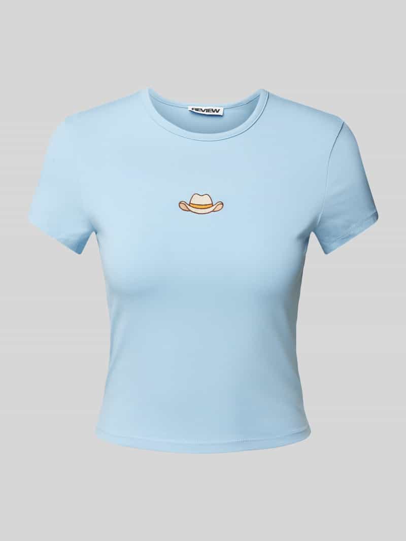 T-shirt z wyhaftowanym logo