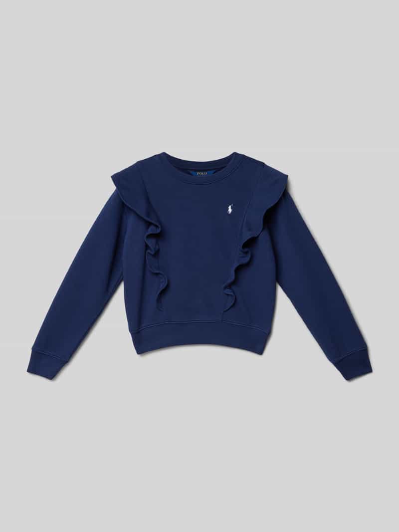 Sweter z dzianiny z wyhaftowanym logo