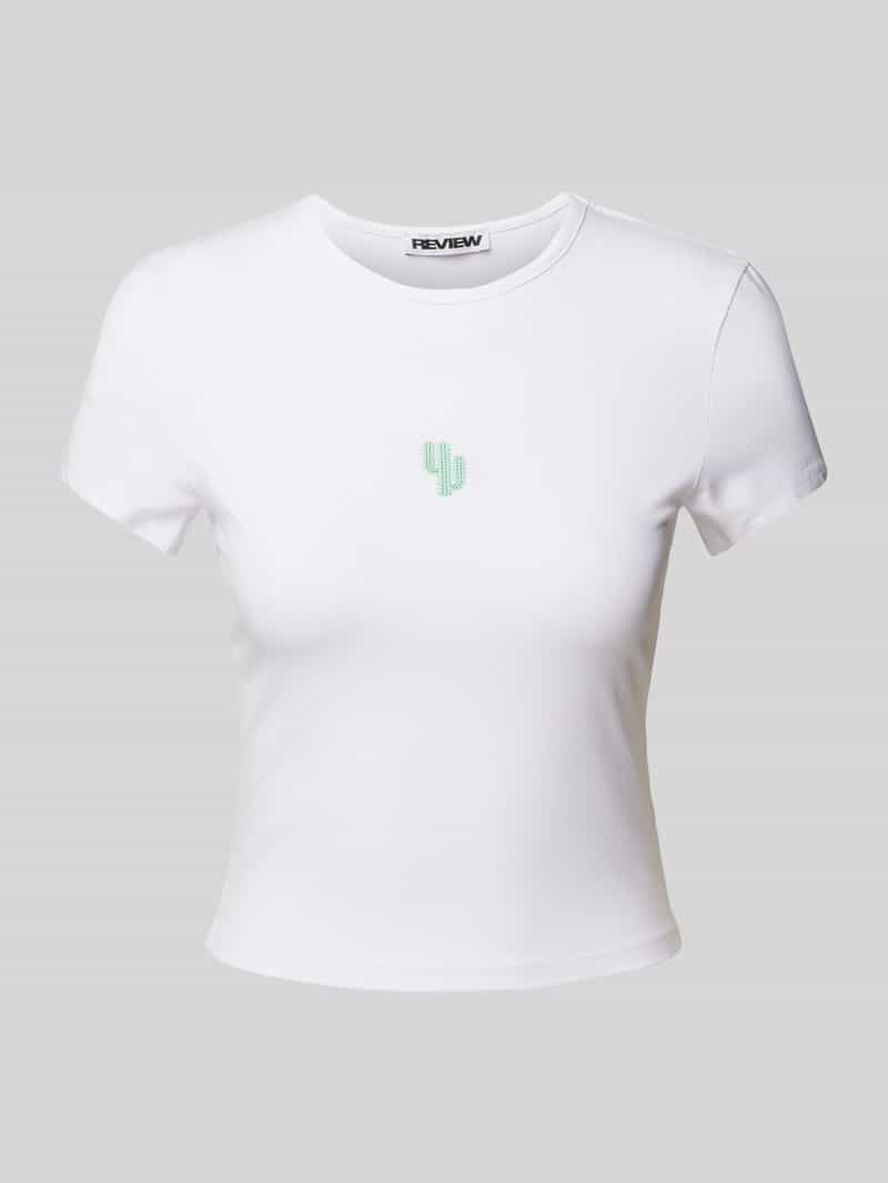 T-shirt z wyhaftowanym logo