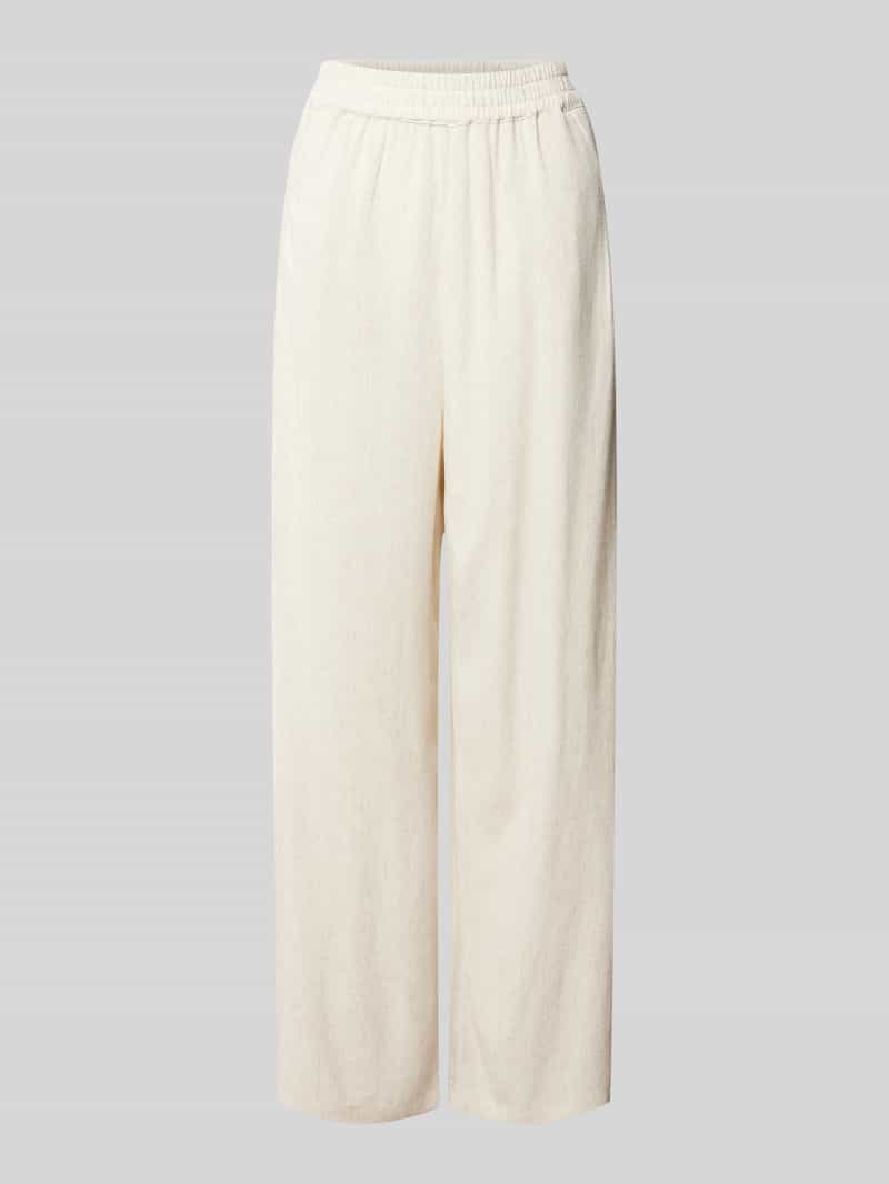 Spodnie materiałowe z szeroką nogawką i elastycznym pasem