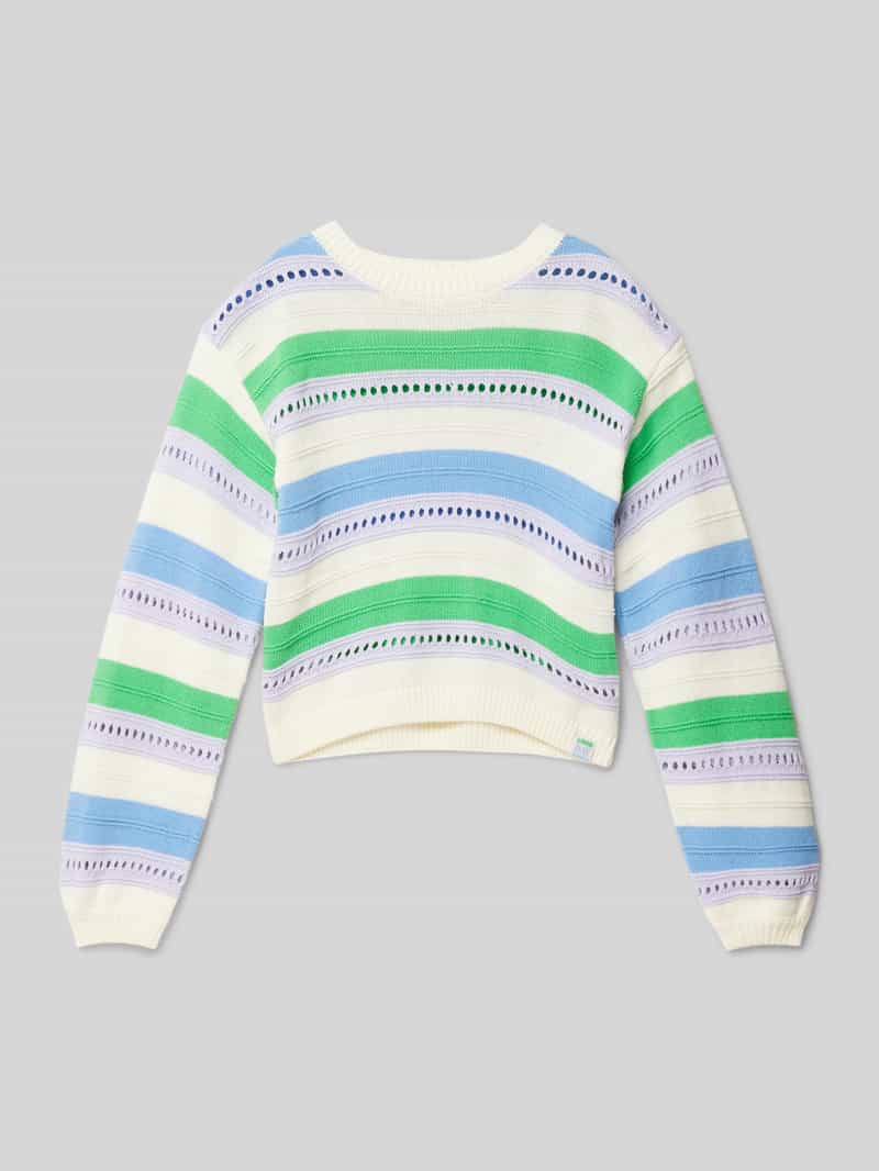 Sweter z dzianiny z detalem z logo