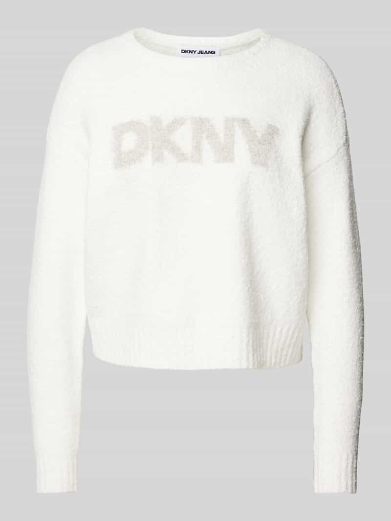 Sweter z dzianiny z nadrukiem z logo