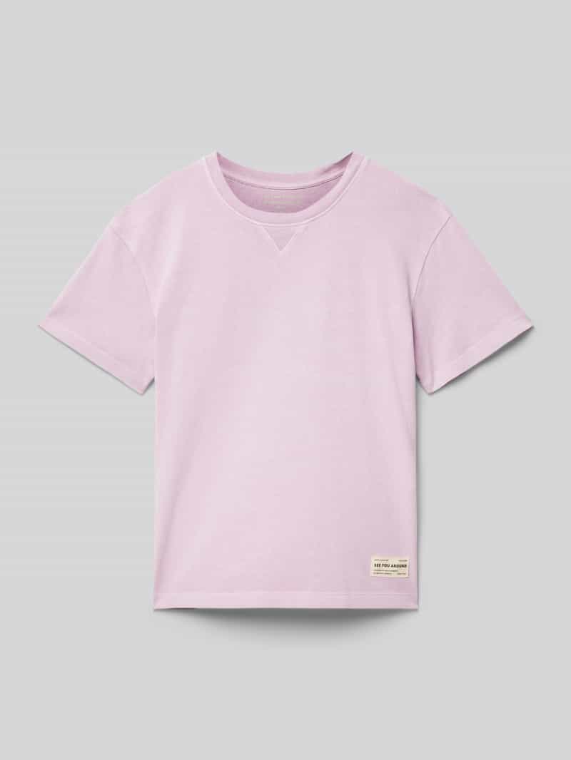 T-shirt o kroju oversized z bawełny z okrągłym dekoltem
