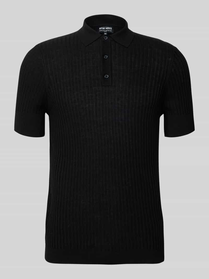 Koszulka polo o kroju slim fit z fakturowanym wzorem