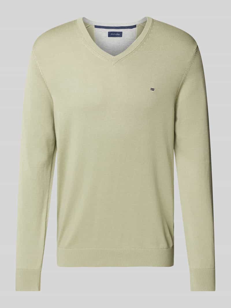 Sweter z dzianiny z wyhaftowanym logo