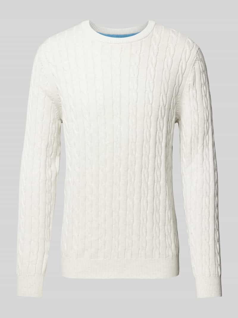 Sweter z dzianiny z okrągłym dekoltem