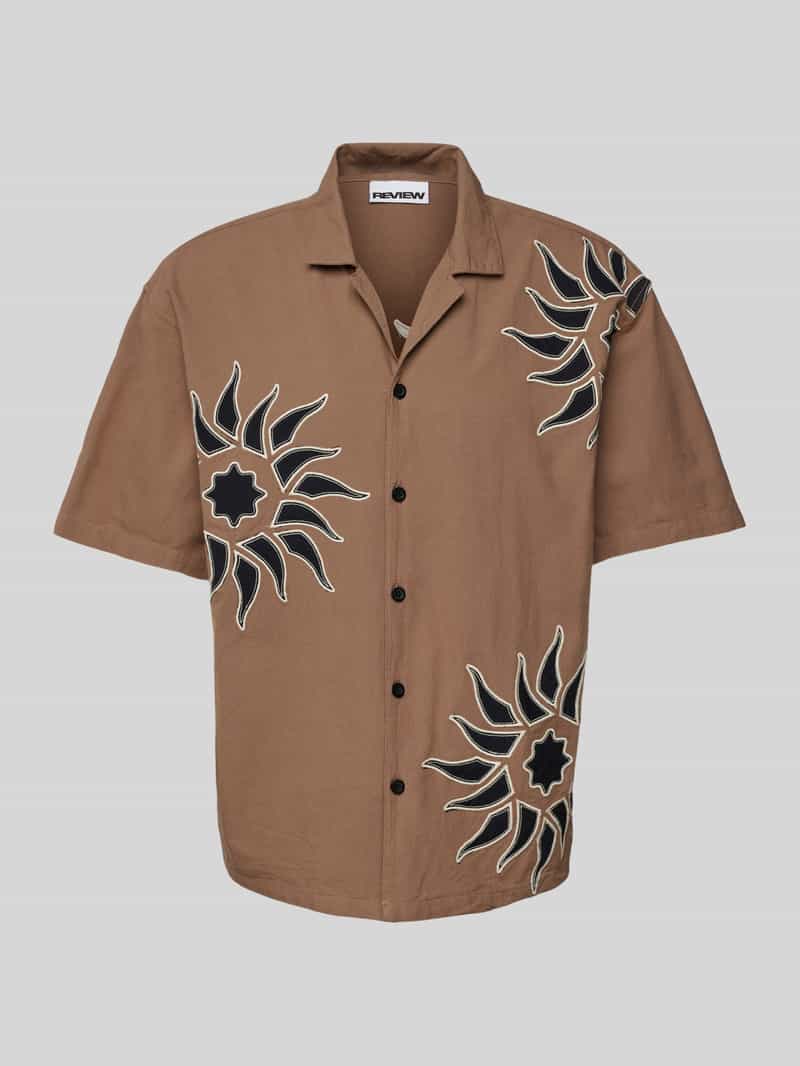 Koszula casualowa z kołnierzem z połami