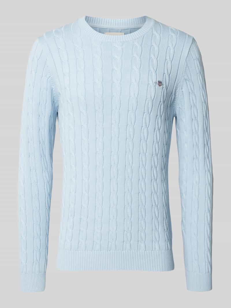 Sweter z dzianiny z okrągłym dekoltem