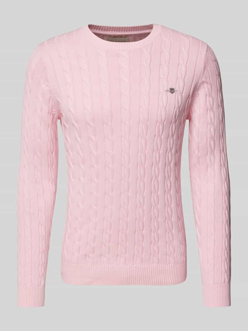 Sweter z dzianiny z okrągłym dekoltem
