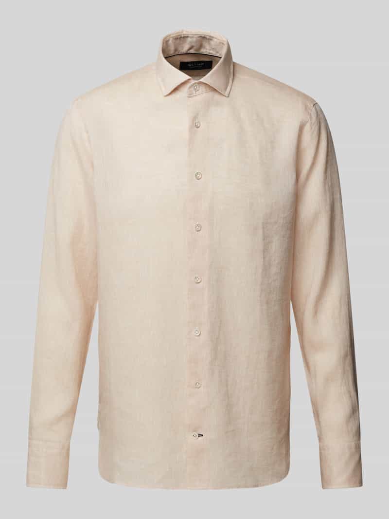 Koszula lniana o kroju slim fit z kołnierzykiem typu kent model ‘Sykia’