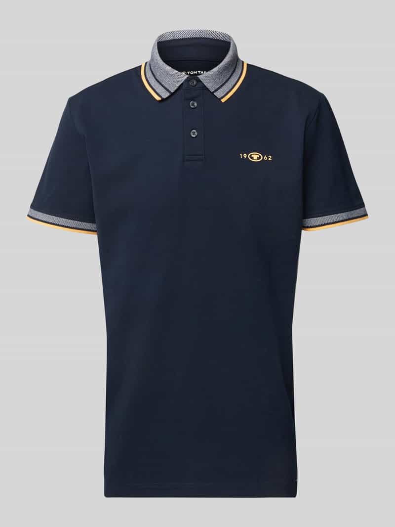 Koszulka polo o kroju regular fit z paskami w kontrastowym kolorze