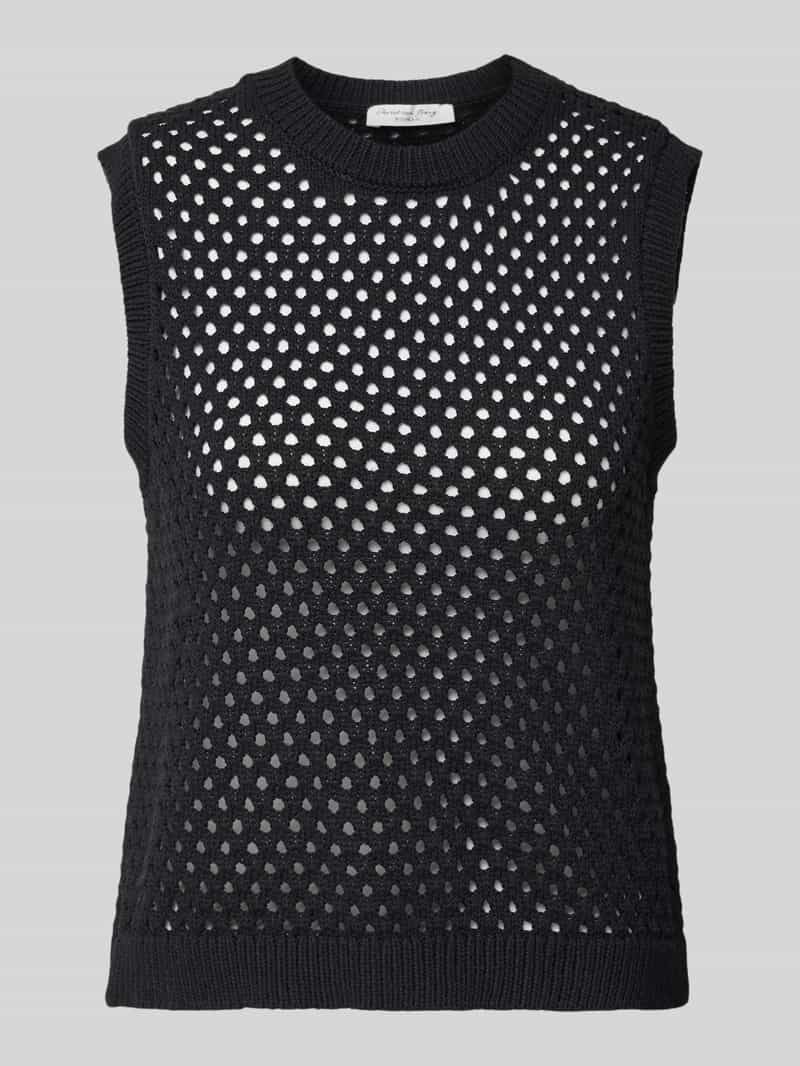 Top dzianinowy z ażurowym wzorem