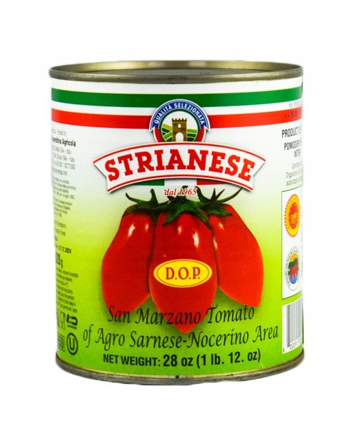 Pomidory San Marzano 800g - Strianese pelati obrane DOP pizza neapolitana