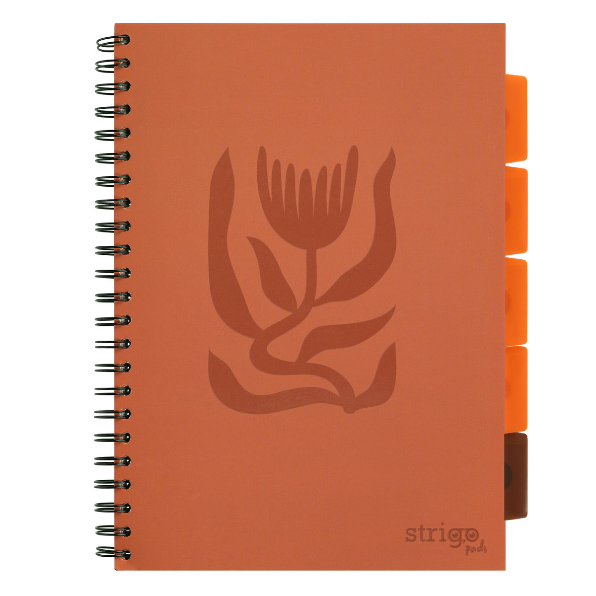 Kołozeszyt STRIGO PADS Project Book A4 kratka Floral ceglany