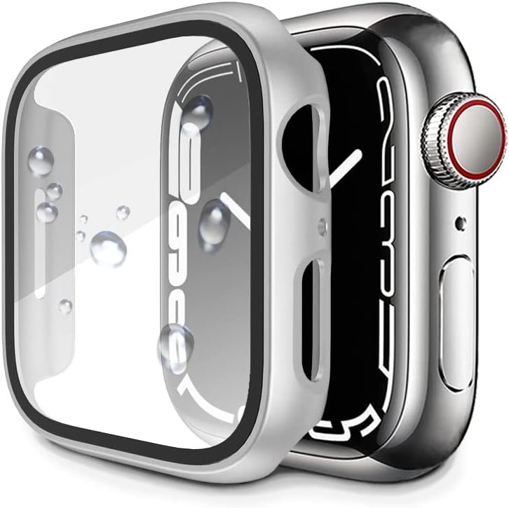 ETUI APPLE IWATCH SERII 7 41MM SREBRNA RAMKA OCHRONA EKRANU WYTRZYMAŁE