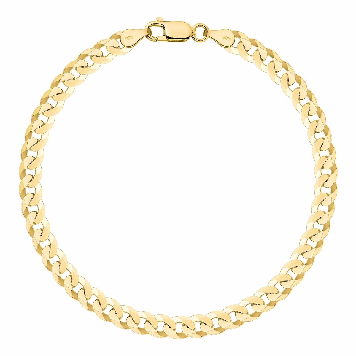 POZŁACANA SREBRNA BRANSOLETKA PANCERKA 925 585 - 5MM 21cm