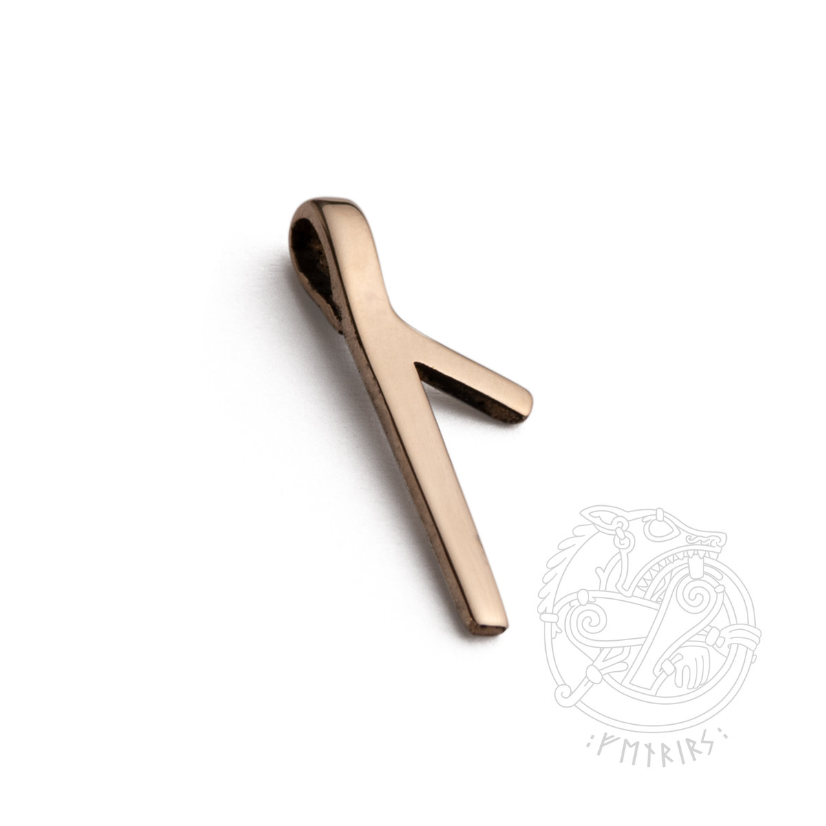 Zawieszka z runą LAGUZ / LAGU / LAUKAZ z brązu starszy Futhark