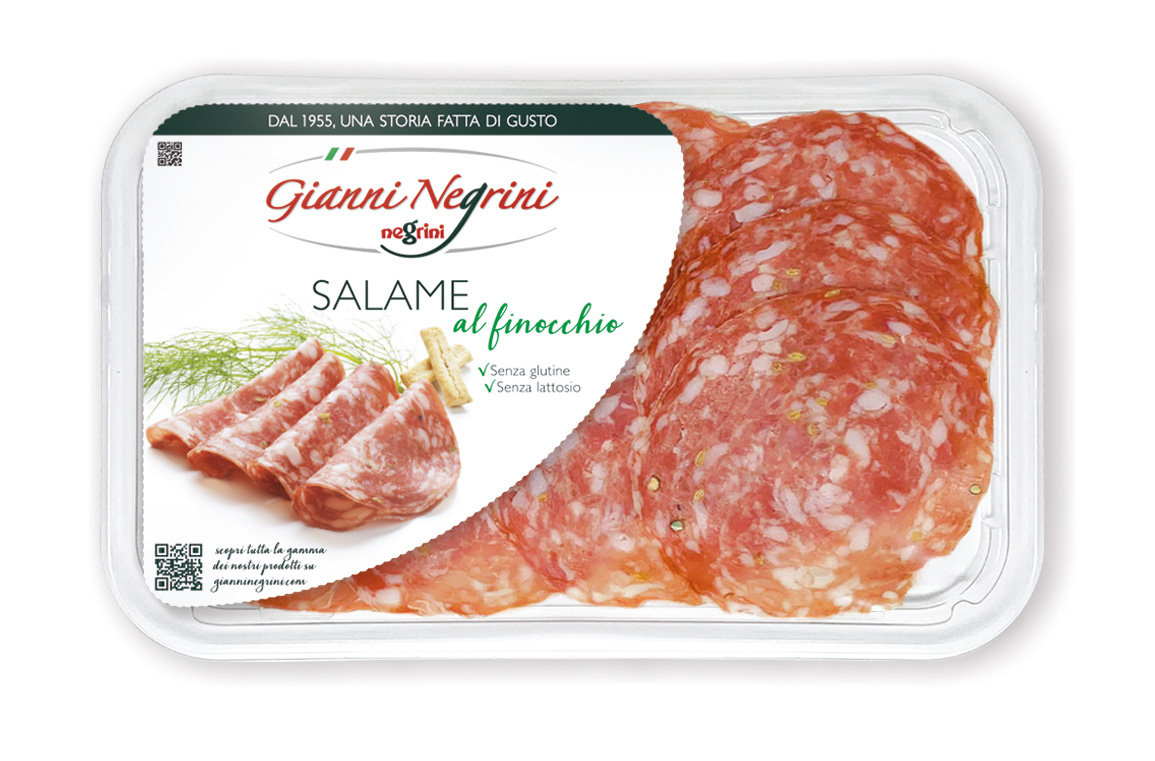 Salami dojrzewające z koprem Salame al finocchio plastry 80g - Gianni Negrini