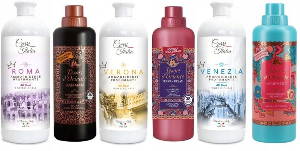 ZESTAW 6 PIĘKNYCH PŁYNÓW CORRI d`ITALIA oraz TESORI d`ORIENTE J