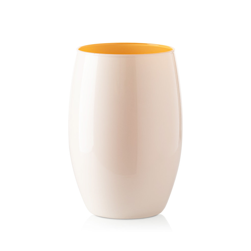 Wazon szklany DUO kremowo żółty 20 cm