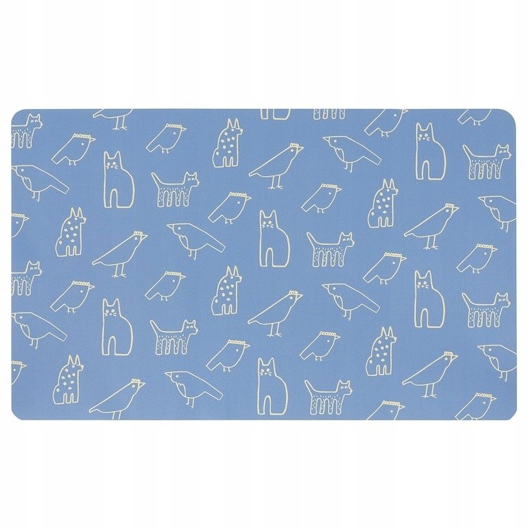 IKEA BONSYRSA Podkładka na biurko niebieska ze wzorem w zwierzęta 60x37 cm