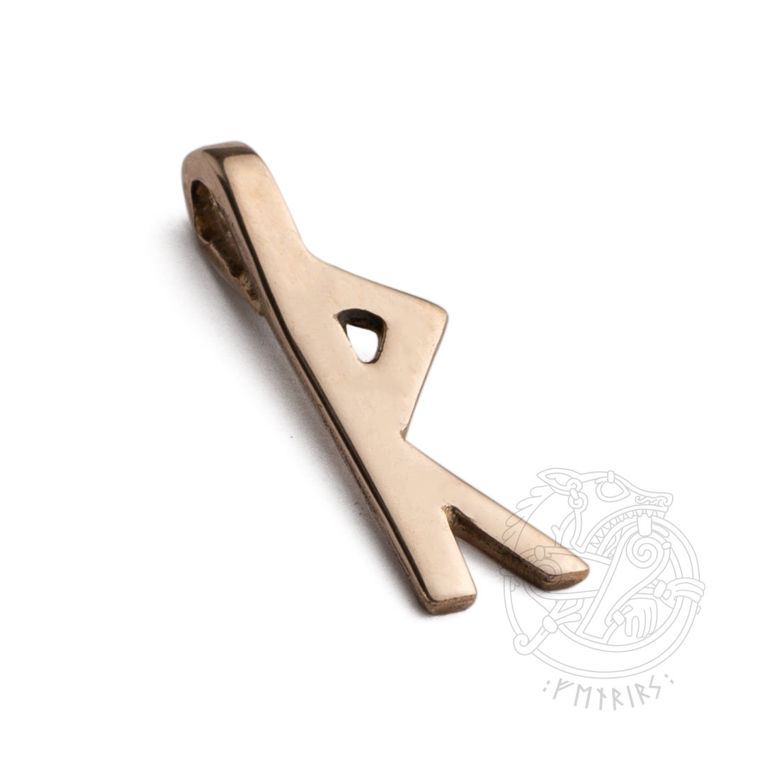 RAIDO Rune Pendant Zawieszka z runą RAIDO / RADH / RAIDHO z brązu starszy Futhark