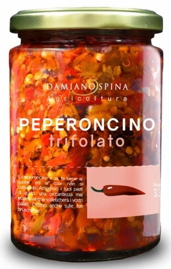 Peperoncino w oliwie włoskie Trifolato 330g Damiano Spina premium ostre