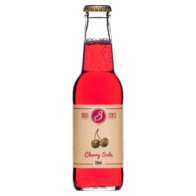 Napój gazowany bezalkoholowy wiśnia Cherry Soda 200ml - Three Cents