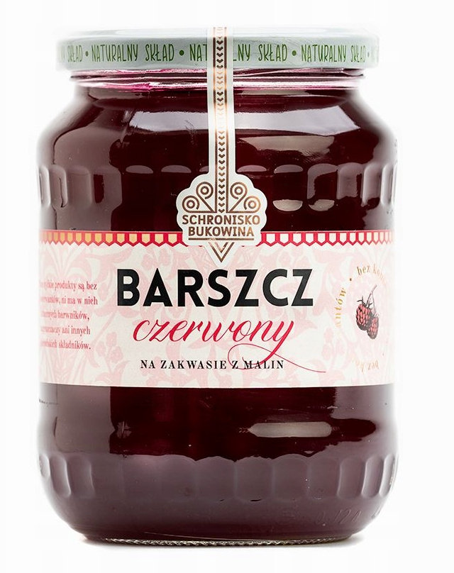 Barszcz czerwony z zakwasem z malin WEGEtariański Schronisko Bukowina