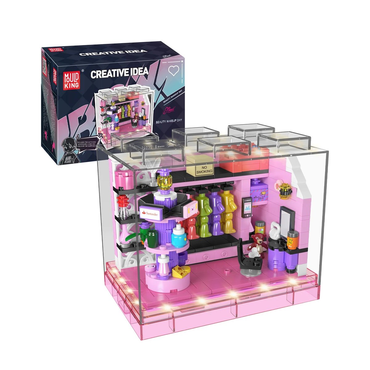 Zestaw sklep kosmetyczny Makeup Day LED BOX - Klocki konstrukcyjne MOULD KING 366el. TECHNIC