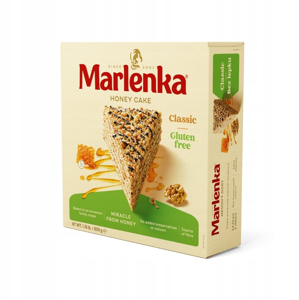 Ciasto miodowo-orzechowe tort 800 g - Marlenka czeski oryginalny