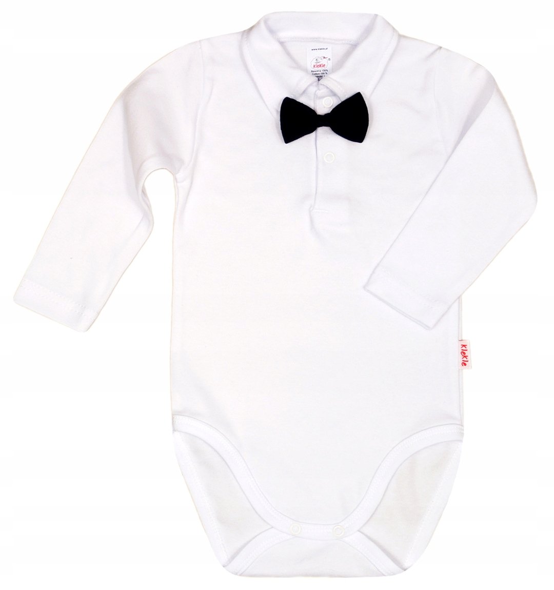 Body KOŁNIERZYK Polo DŁR BIAŁE MUCHA czarna r 98 KLEKLE