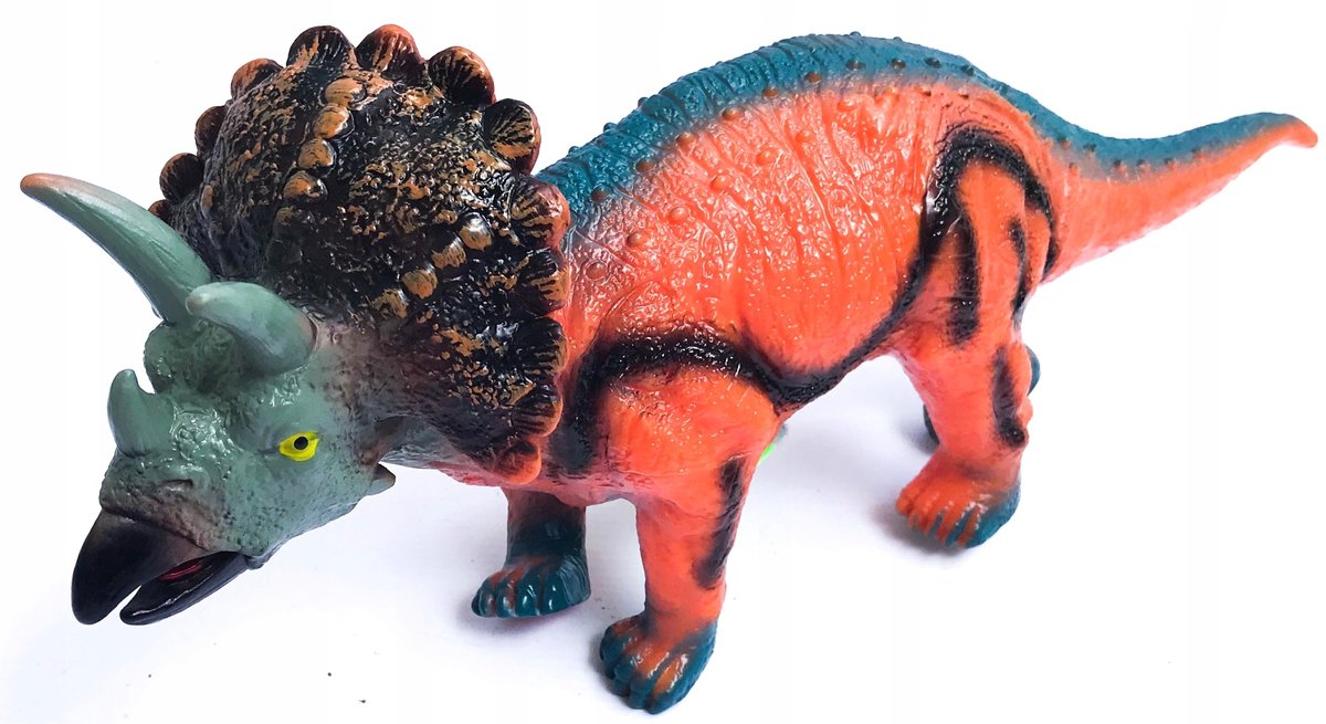DUŻY GUMOWY DINOZAUR TRICERATOPS WYDAJE DŹWIĘKI