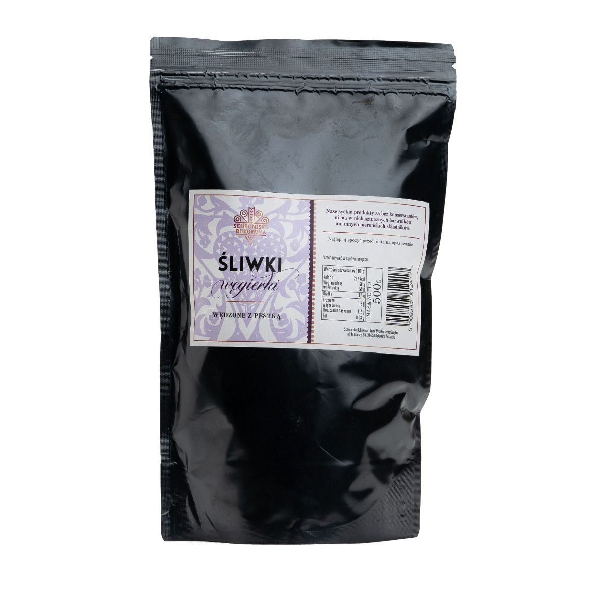 Śliwki wędzone doypack 500g - Schronisko Bukowina