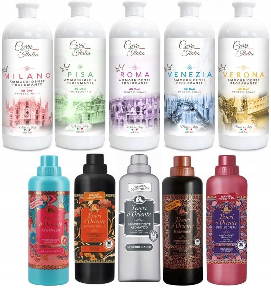 MEGA ZESTAW 10 PIĘKNYCH PŁYNÓW CORRI d`ITALIA oraz TESORI d`ORIENTE M