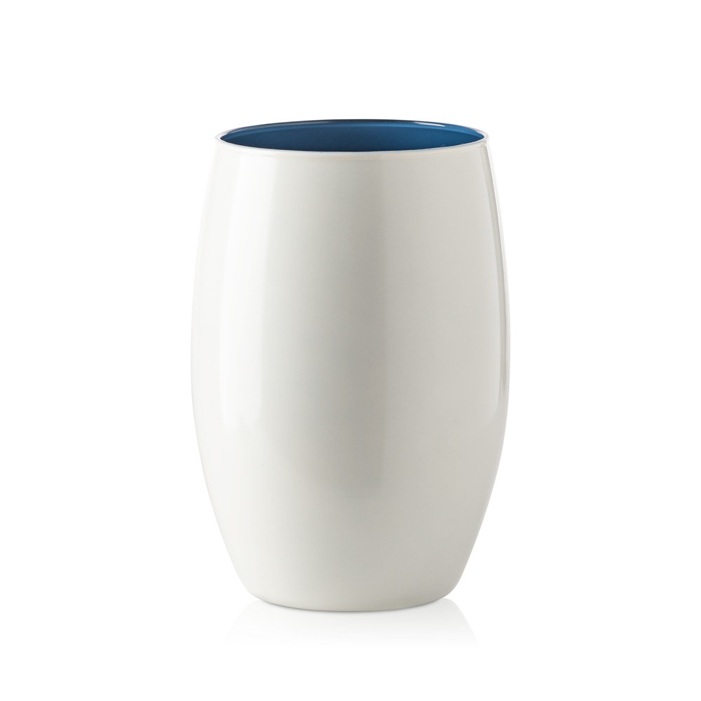 Wazon szklany DUO kremowo granatowy 20 cm