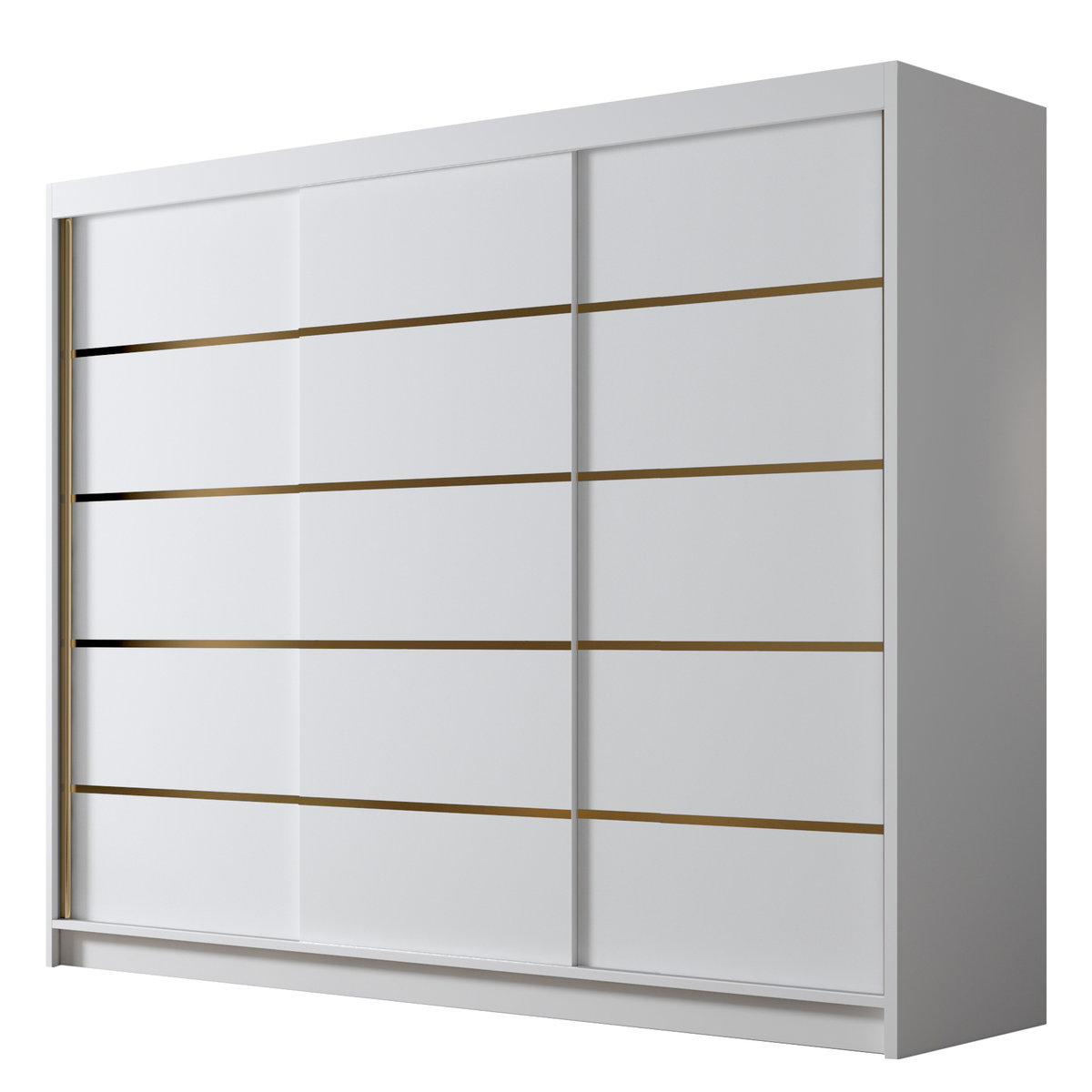 SZAFA przesuwna 250 cm z półkami BIAŁY ARIA VII pojemna GARDEROBA drążek