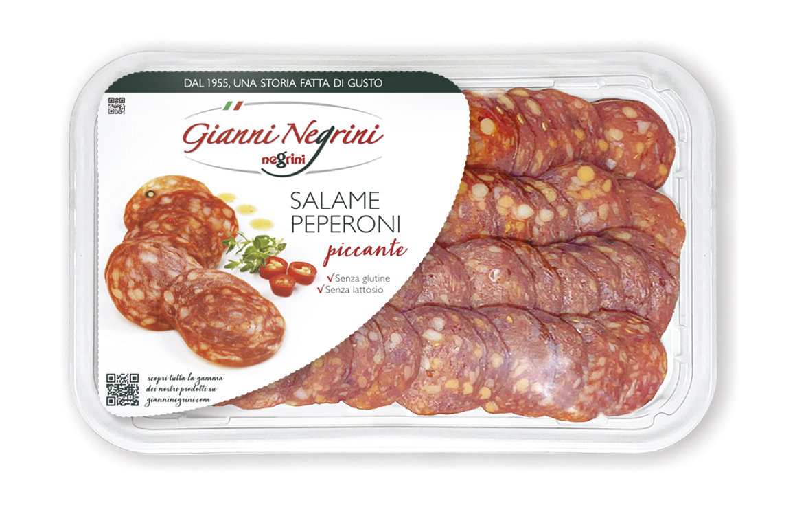 Salami diavoletto Pepperoni piccante plastry 80g - Gianni Negrini