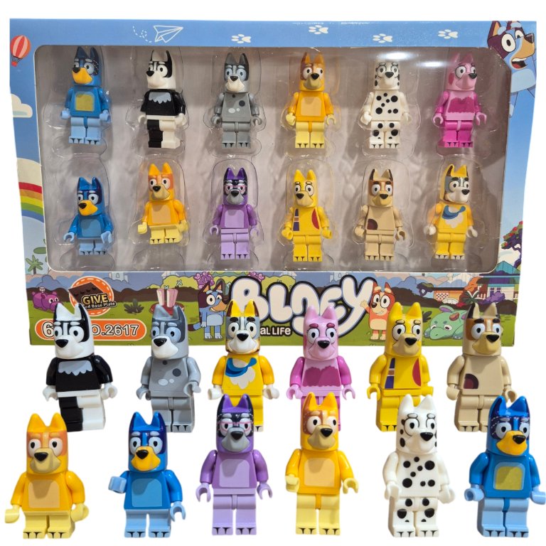 Klocki Klocków Pieski MINI FIGURKI 12 szt BLUE I BINGO POSTACIE + AKCESORIA
