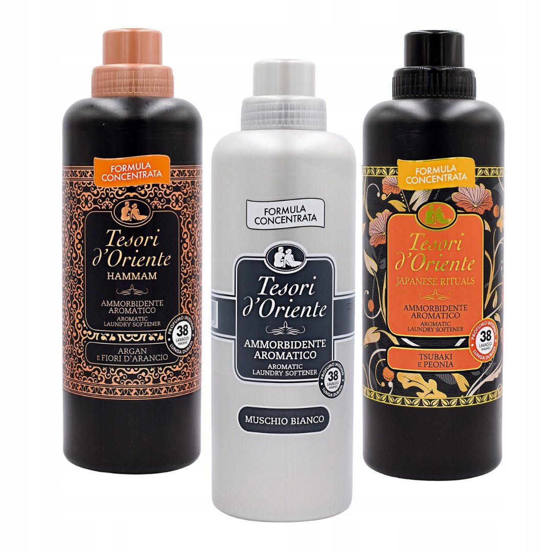Tesori d'Oriente Zestaw 3 FENOMENALNYCH WŁOSKICH płynów do płukania HMJ