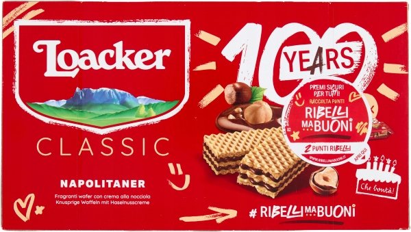 Wafelki Wafer Napolitaner 180g - Loacker nadzienie orzech laskowy