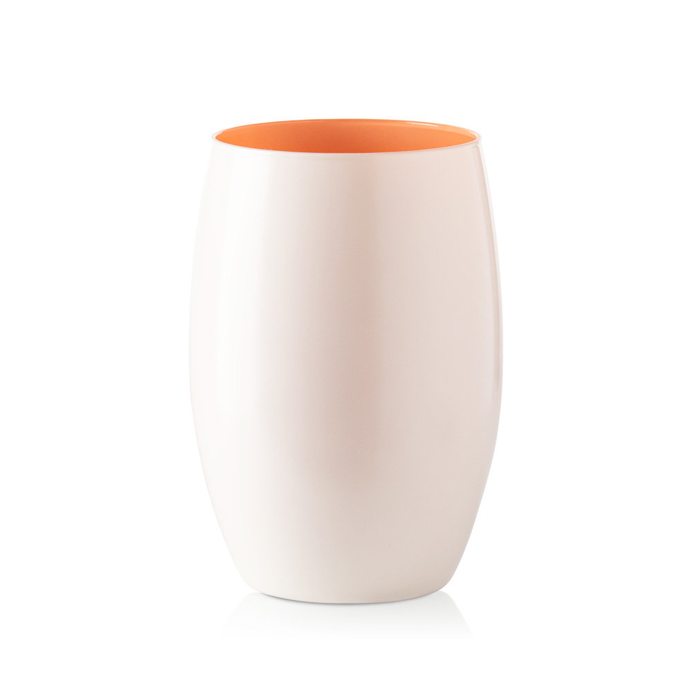 Wazon szklany DUO kremowo pomarańczowy 20 cm